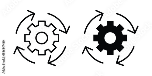Workflow process icon design Illustration set for Projects