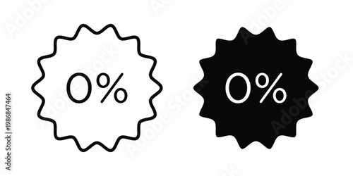 Zero percent icon design Illustration set for Projects