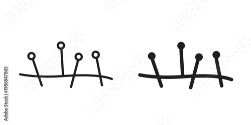 Acupuncture icon design. Editable outlined stroke and solid symbols