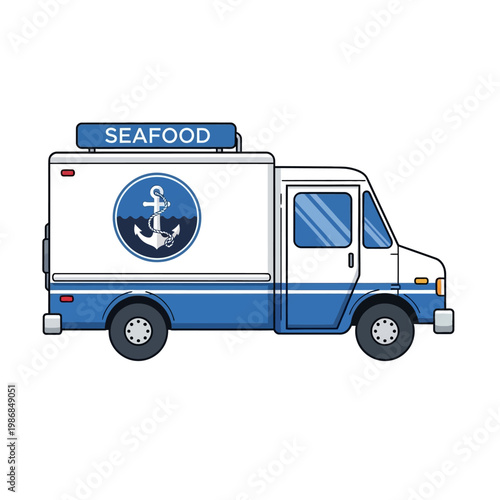 Seafood Food Truck with Anchor Logo - Mobile Restaurant