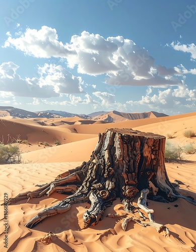 Desert stump stands tall