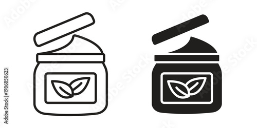 Body cream icon design. Editable outlined stroke and solid symbols