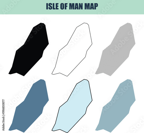 Isle of Man outlines and filled shapes during presentation for geography education