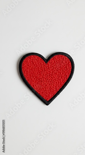 Crimson Heart: Textured Embroidery Detail