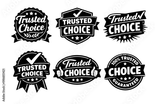 Trusted choice badges collection providing quality products and best service for guarantee and satisfaction certification
