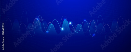 Canvastavla Blue Digital Waveform and Financial Data Analytics Grid Banner