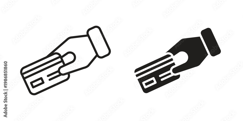 Fototapeta premium Card payment icon design. Editable outlined stroke and solid symbols