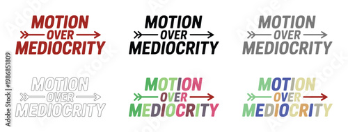 Arrows and text combine in a graphic series showing various styles now.