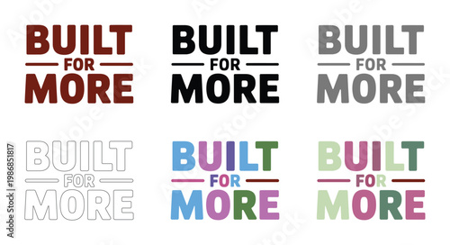 Graphics collection shows a repeated phrase in multiple color palettes.