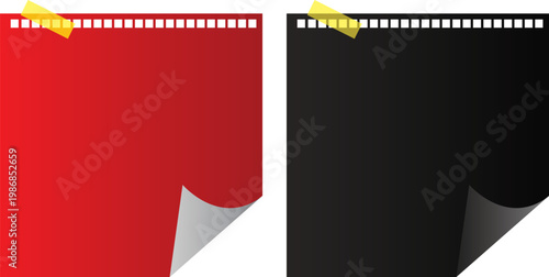 Two poly mailer envelopes red and black showing inner white surface