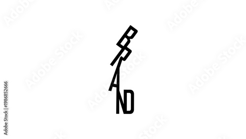 Brand symbol, black isolated silhouette