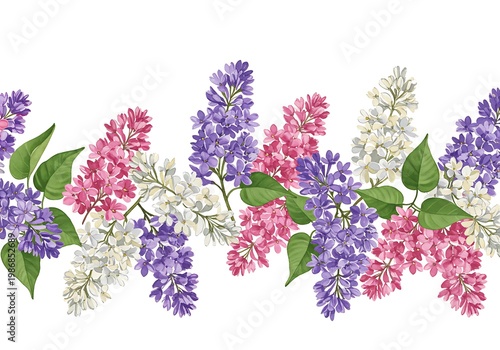 Lilac Dreams: A Watercolor Floral Border