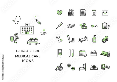 医療にまつわるアイコンセット