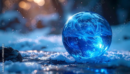 Ethereal orb in snow