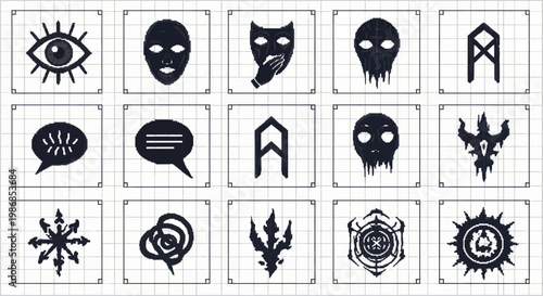 Collection of Mysterious and Esoteric Symbols and Icons.