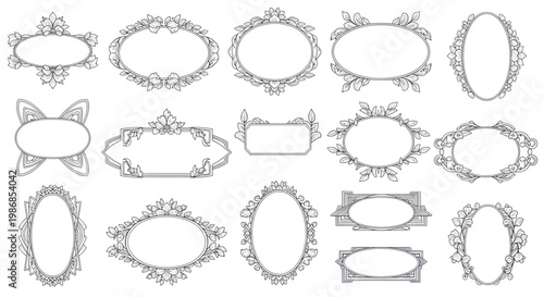Collection of Ornate Decorative Vintage Frames and Borders.
