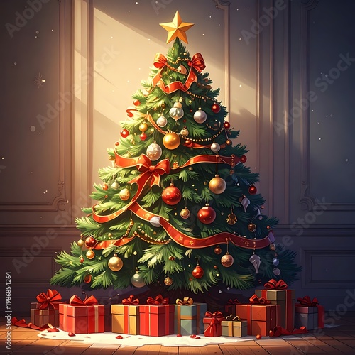 Festive decorated tree