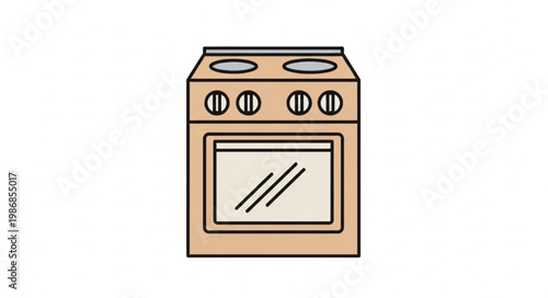 Modern Kitchen Stove With Oven And Four Burners.