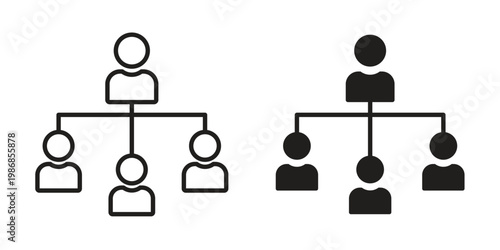 Department head icon design. Editable outlined stroke and solid symbols