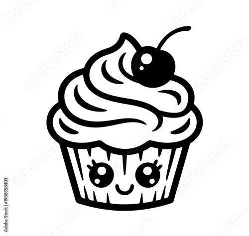 set cute kawai cupcakes 