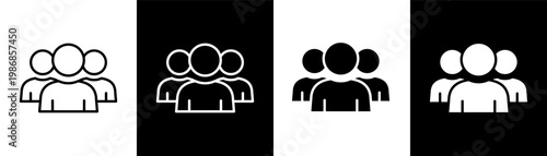 audience white icon set design