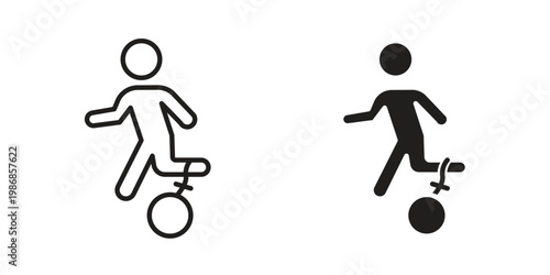 Escape icon design. Editable outlined stroke and solid symbols