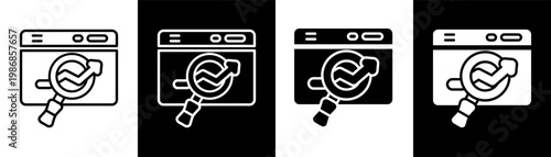 seo white icon set design