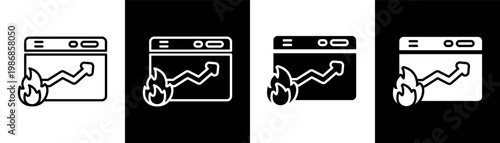 trends white icon set design