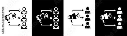 affiliate marketing white icon set design