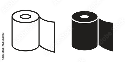 Gauze icon design. Editable outlined stroke and solid symbols