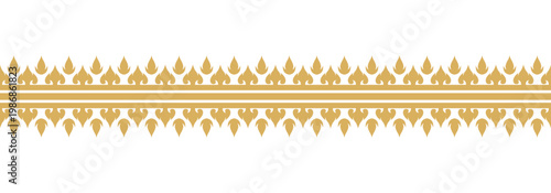 Gold ethnic border ornament. Geometric ethnic oriental seamless pattern. Stripe vector illustration. Native American Mexican African Indian tribal. Design border, textile, fabric, clothing, carpet.