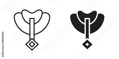 Horse saddle icon design. Editable outlined stroke and solid symbols