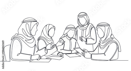 Arab Business People Meeting Discussion Collaboration Teamwork.