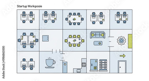 Office Floor Plan Layout Design Elements.