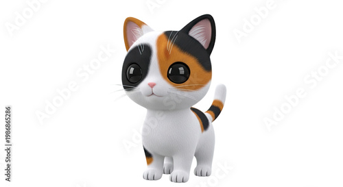 Cute 3D Calico Cat