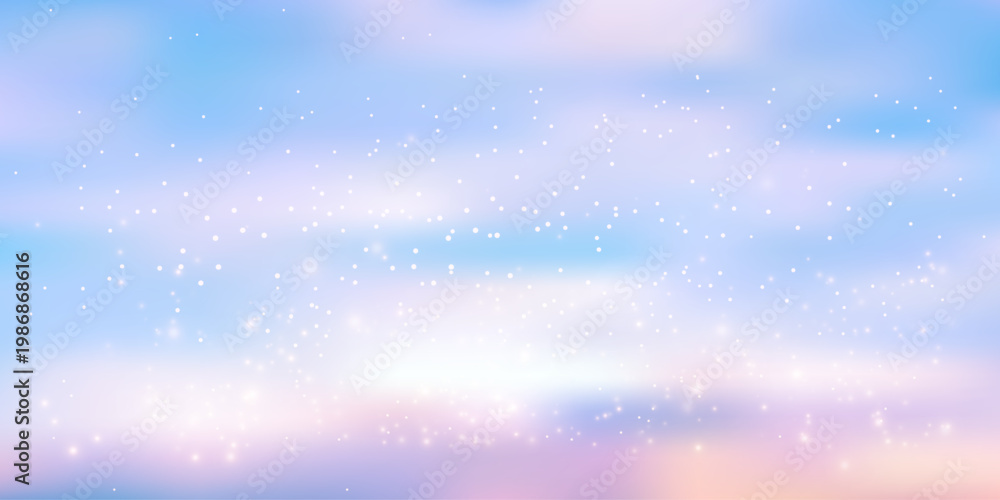 Φωτογραφία Cute pastel gradient with pink clouds and purple sky