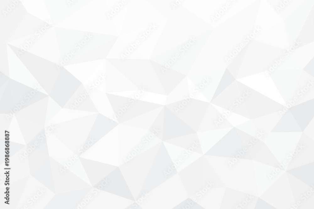 Obraz premium Abstract low poly geometric background, white gray polygon surface, clean faceted texture, subtle modern minimal mood. Presentation, brochure, website, banner, corporate template. Vector illustration
