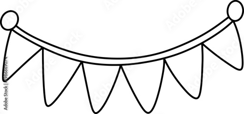 Celebration Banner Outline Decoration Illustration Design
