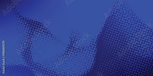 Abstract Blue Halftone Vector Background with Dark Gradient and Liquid Dotted Pattern, Modern Technology Style Texture for Business Presentation, Web Header, and Graphic Design