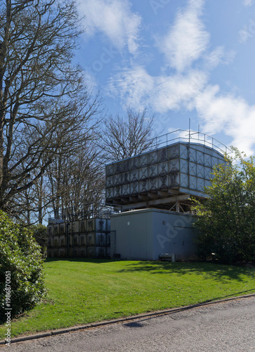 The Historical Steel Water Tanks at Stracathro Hospital Entrance, still in limited use today by the modern  NHS Hospital.