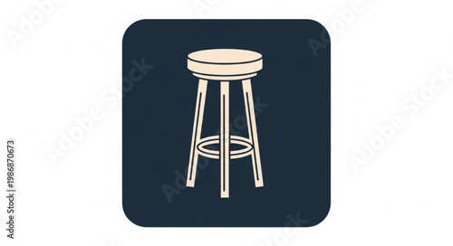Simple illustration of a tall bar stool with a round seat.