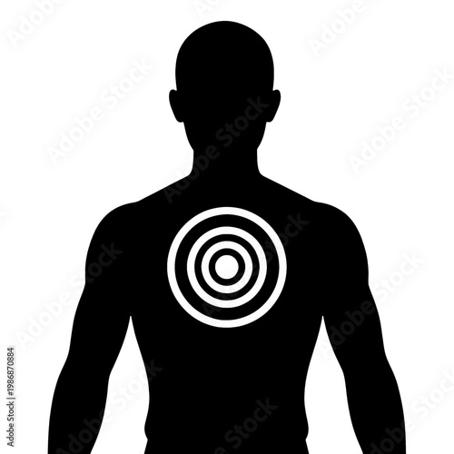 Human Silhouette with Target Icon