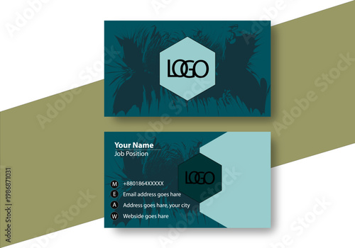 New Business Card Template Design, Simple Colour  