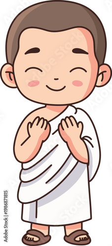 Cute Muslim Boy Ihram Colored