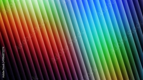 Vibrant rainbow abstract diagonal stripes background with glowing neon spectrum light effect