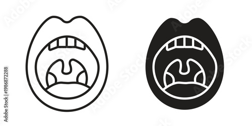 Tonsil icon design. Editable outlined stroke and solid symbols