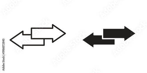Transfer icon design. Editable outlined stroke and solid symbols