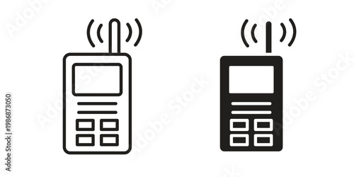 Transmitter icon design. Editable outlined stroke and solid symbols