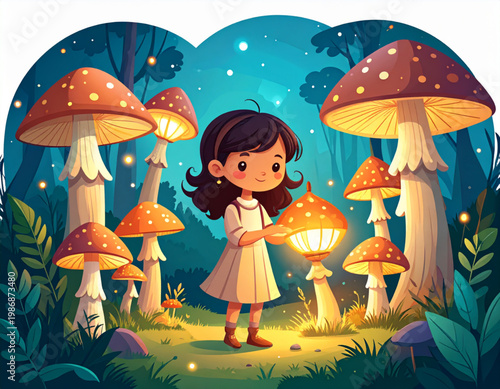 Dreamy Forest Explorer Illustration