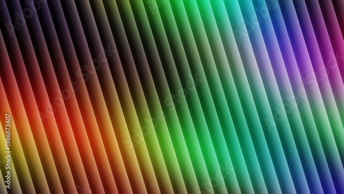 Vibrant rainbow abstract diagonal stripes with glowing neon spectrum light effect